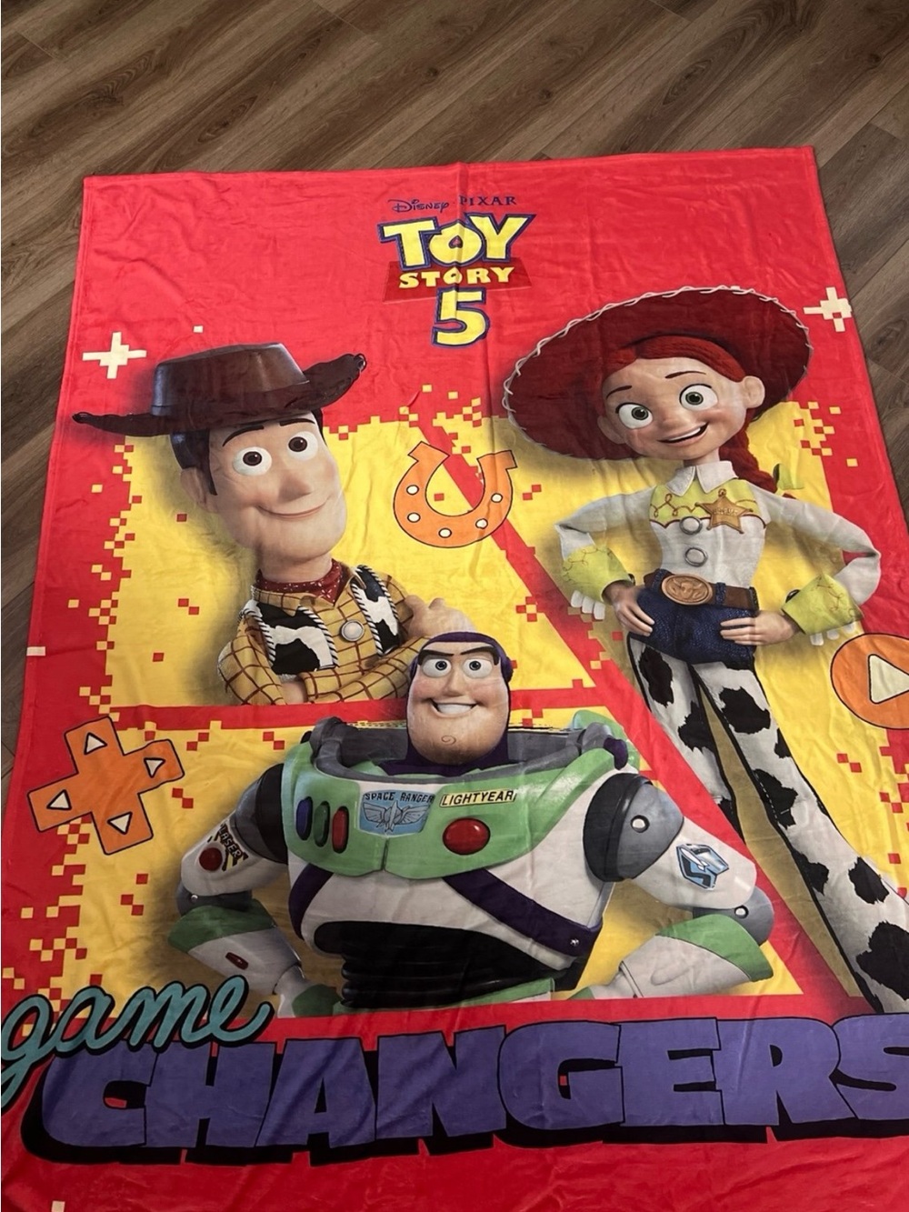 Disney Pixar Toy Story 5 Red & Yellow Character Blanket